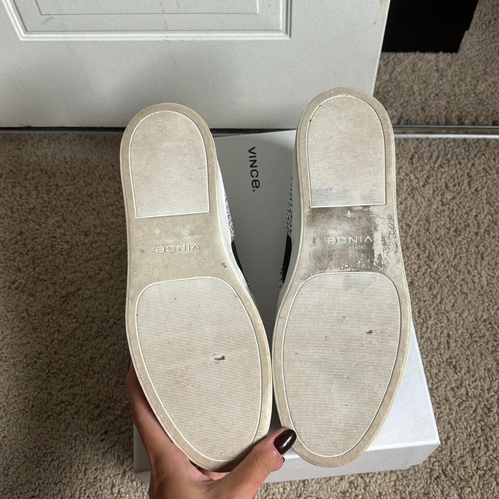 Vince. Black & White Warren Nubuck Sneaker - Picture 5 of 5